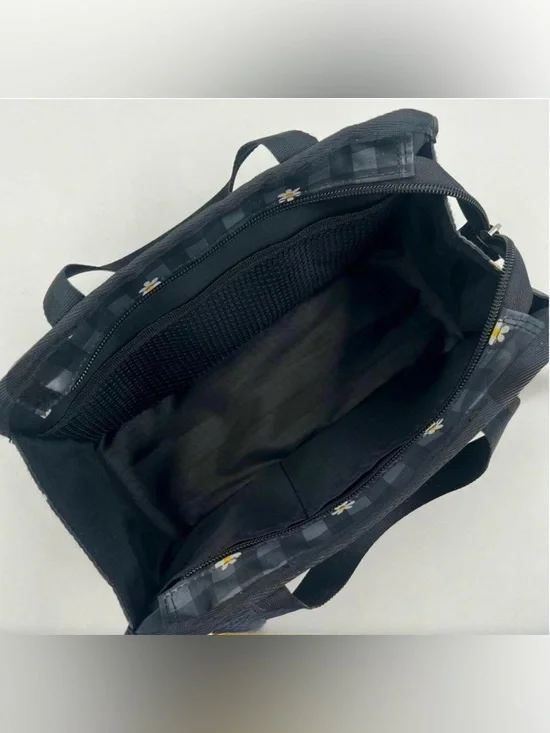 LeSportsac Black & Gray Gingham Daisy Cosmetic Bag - Picture 10 of 11